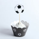 24pcs / lot The Football World Paper Cupcake Wrappers Toppers For Kids Part V9E7