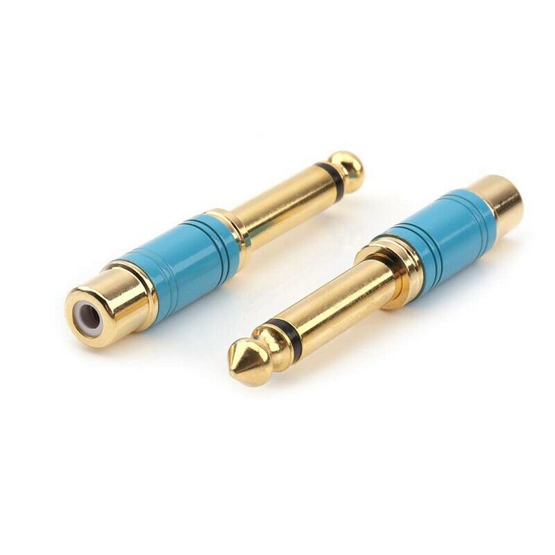 6.35mm 1/4 inch Male Mono TS to RCA Female Interconnect Audio Adapter Conve E3F4