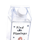 summer flamingos cartoon water milk box drink bottle birthday kid gift OZ