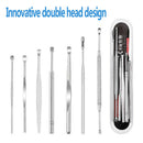 7pcs Ear Wax Pickers set Stainless Steel Earpick Wax Remover Curette Ear Cleane@