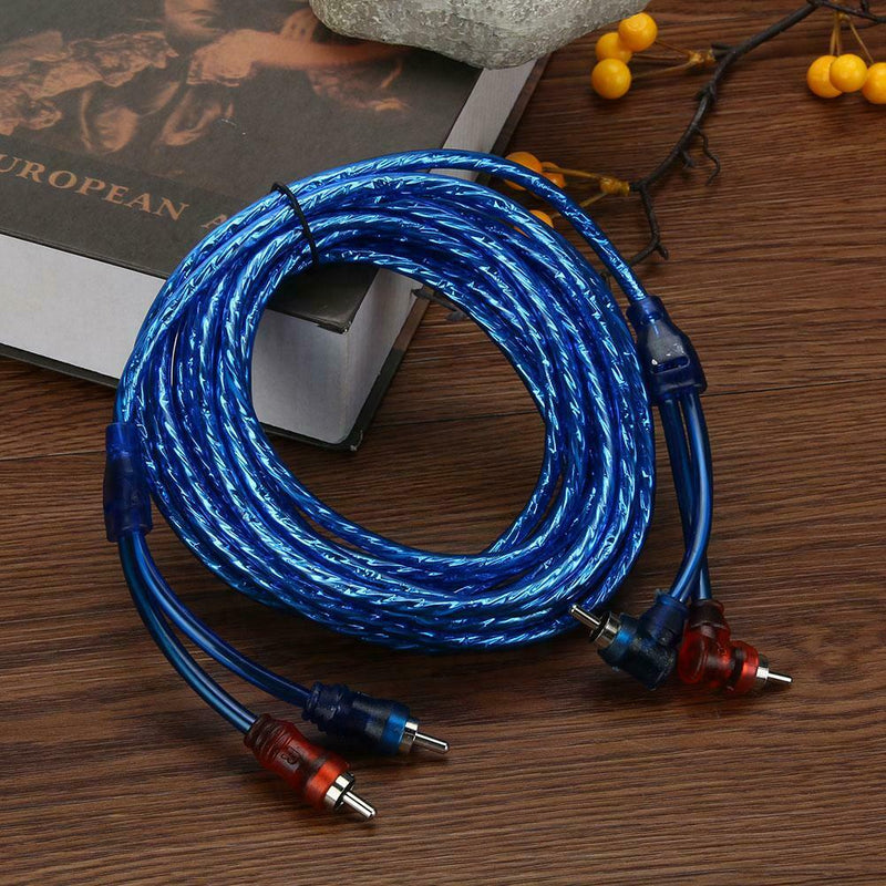 5 Meter 2 RCA to 2 RCA Plug Car Audio System Amplifier Braided Copper Cable