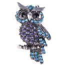 Women's Owl Zinc Alloy Trendy Imitation Rhinestone Brooch Badge Christ JR