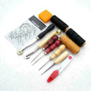 Leather 1 Set New Craft Hand Stitching Sewing Tool Awl Thread Waxed Thimble M2M7