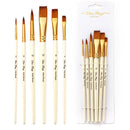 6Pcs Nylon Hair Brushes Artist Paint Brush for Oil Watercolor Make Up Paints