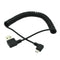 90 Degree Angle USB 2.0 Male to Micro USB Male Charge Sync Coiled Cable