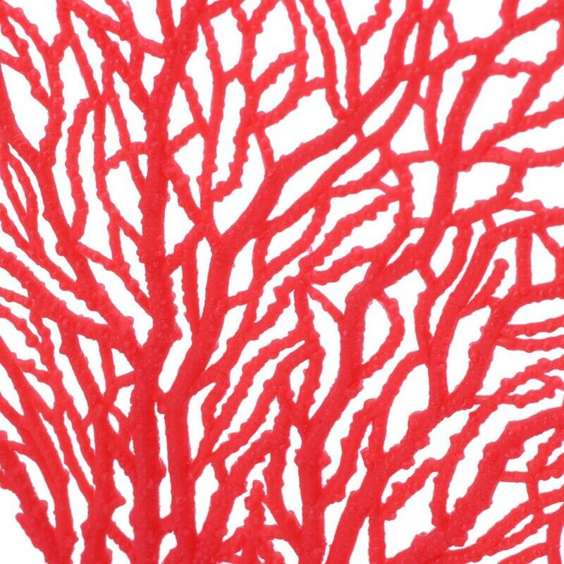 5.5" Height Red Soft Plastic Branch Coral Emulational Underwater Plant Deco