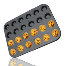 Mini Muffin Pan 24 Cup Nonstick Carbon Steel Cupcake Pan Baking Tray Black