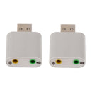 2x USB2.0 External Sound Card Audio Adapter 3.5mm Microphone /Headphone Jack