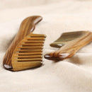 Natural Green Sandalwood Wooden Comb - No Snags, No Tangle, No Static Hair