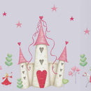 Cartoon Wall Stickers Princess Fairy Castle Wall Decals Kids Nursery Bedroo O0U9