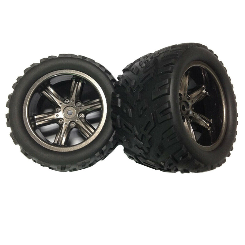 2Pcs 85mm 1/12 Rock Crawler Tires with Wheel Rim for RC Cars