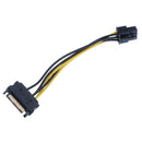 2x 15pin SATA to 6pin PCIe Express Graphics Adapter Cable for Video Card