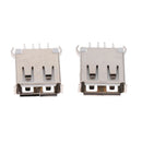 100 Pcs USB Female Type-A Straight Angle Plug Jack Socket Connector