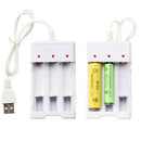 Universal 3 Slot AA/AAA Rechargeable Battery Charger Adapter USB Pl  Nw