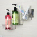 Nail-Free Stainless Steel Bathroom Corner Frame Cosmetics Rack With Single