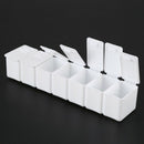 White rectangular hard plastic drug box pill box box 7 days O5W9