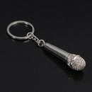 Simulation microphone keychain creative gift personalized car bag pendantB Ew