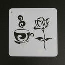 Coffee Flower Lace Hollow Ruler Template DIY Photo Album Diary Drawing Tool