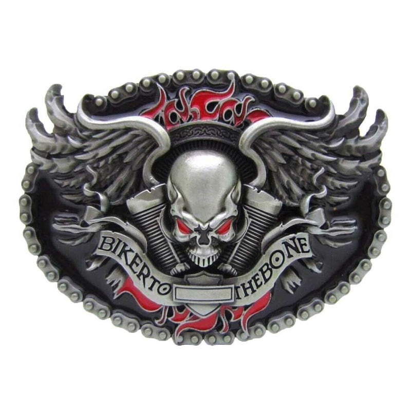 Men Western Cowboy Skeleton Head Belt Buckle Belt Buckle New 3.5 X 2.6in