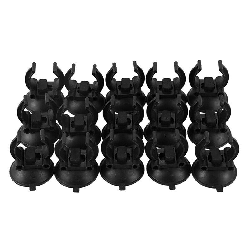 Suction Cup Aquarium Heater Clip Air line Holder 33mm Dia 15pcs Black O4O8