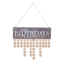 Wooden Calendar Board Family Special Dates Sign Birthday Mark Hanging Decor