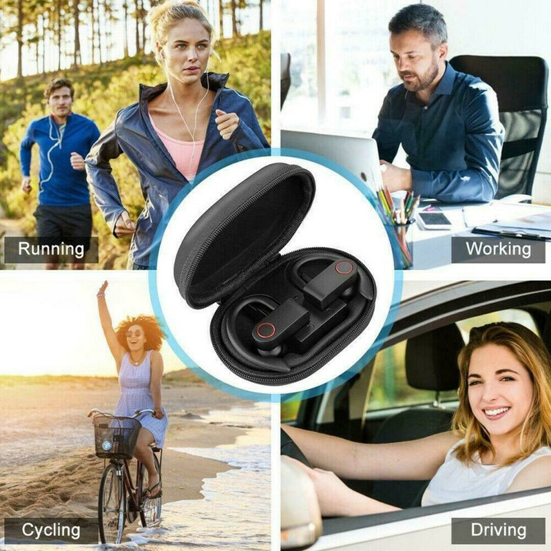 Wireless 5.0 Headset Earbuds Waterproof Headphones Ear hook Earphone Stereo bs