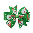 6Pcs Girl Christmas Holiday Gift Snowflake Ribbon Hair Bows Clip Girl Hairpin Gw