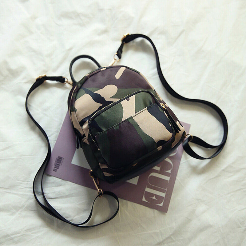 Spring Fashion Women Multifunction Nylon Backpack Shoulder Bag(Camouflage)