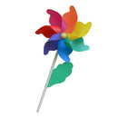 2Pcs Wood Wand Pinwheels, Rainbow Dot Wind Spinners, Windmill for Garden, Yard,