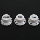 White Black 1 Volume&2 Tone Guitar Control Knobs For Strat Style Guitar H1D9