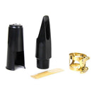 Black & Golden Saxophone Mouthpiece with Ligature Cap 2.5 reed for Alto Sax