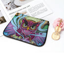 5D Diamond Owl Painting Clutch Bag Leather Wallet Handbag DIY For Women Zipper