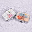 Square Metal Folding pill case Medicine Organizer Pill Box Storage Container  Z
