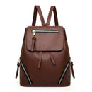 Women Drawstring Backpack Leather Travel Girls School Shoulder Bag (Brown) A