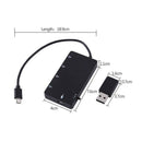 4 Port Micro USB OTG Hub Host Charging Cable Adapter Card Reader For Android