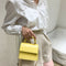 Women Mini Shoulder Bag Alligator PU Tote Chain Crossbody Pouch (Yellow)