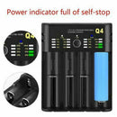 4 Slots 18650 Battery Charger USB Independent Smart Charging Dock Adapter Device