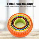 6X Colorful Double Sided Plain/Crinkle Round Cookie kitchen Cutters Tool US