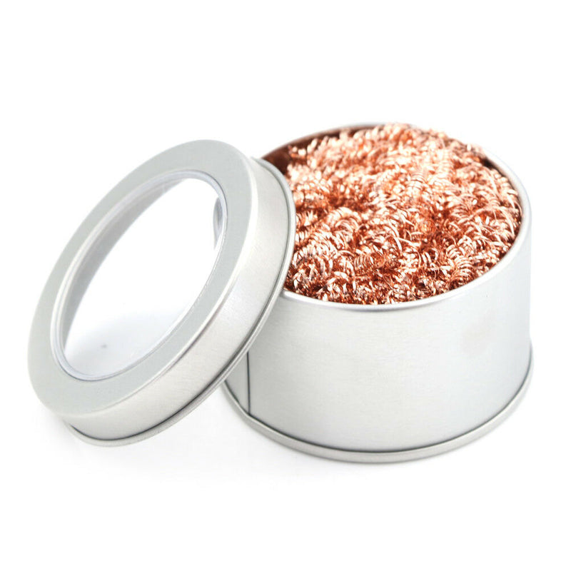 Soldering Iron Tip Cleaning Wire Scrubber Cleaner Ball With Metal Case Box  Gw