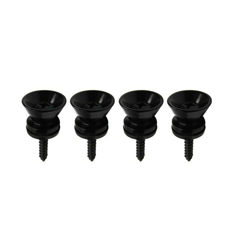 Black Strap Lock Button Knobs Metal End Pin Pack of 2 pairs