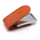 PU-Leather Clamshell Flash Drive Memory Stick Storage Thumb for Computer Brown