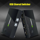 2 in 4 out KVM Switch Splitter Box 2 PCs Sharing 4 USB Devices Switcher For PC
