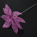 Glitter Hollow Christmas Artificial flowers Adornment Purple