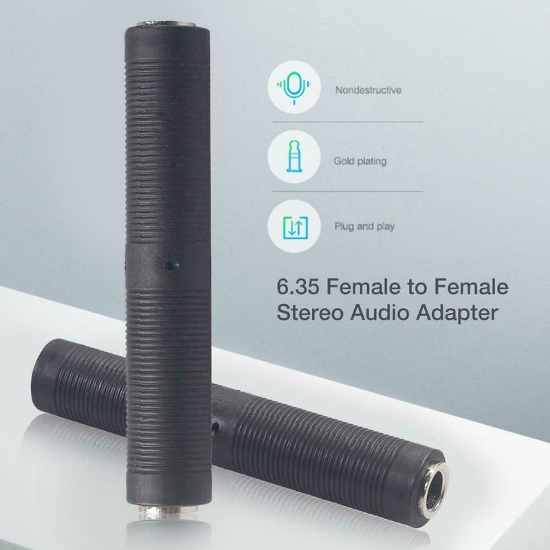 6.35mm Stereo Female To Female Jack Audio Cable Coupler Adapter Connector