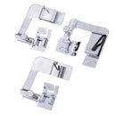 3Pcs  Rolled Hemmer Hem Foot 1/2", 3/4", 1" for Singer Janome Brother