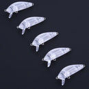 10pcs Unpainted Hard Bait Blank Crankbait Transparent Fishing Lure Bodies  PPE