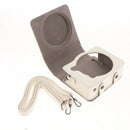 White PU Leather Camera Case, Camera Cover, Camera Bag with Strap for