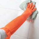 Waterproof Warm Household Dishwashing Dust Glove Long Rubber Gloves Kitchen  Hn