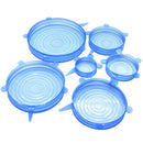 2 Set Blue Silicone Stretchy Wrap Lids Pot Bowl Covers Food Stayfresh SAFETY