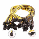 8PCS-6 PIN PCIe Express to PCIe 8 (6+2) PIN(25 Inch) New18AWG 6pin to 8pin  I8E1
